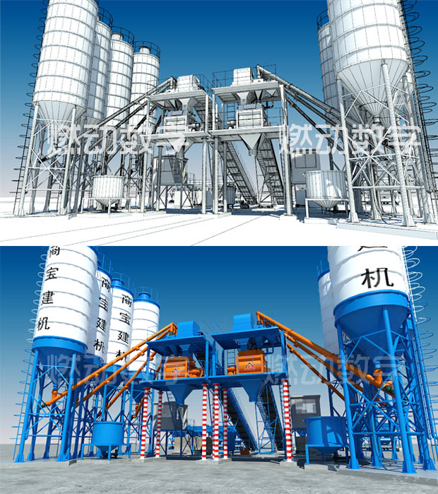 商品混凝土攪拌站(樓)三維仿真演示動畫 商品混凝土攪拌站(樓)三維仿真演示動畫